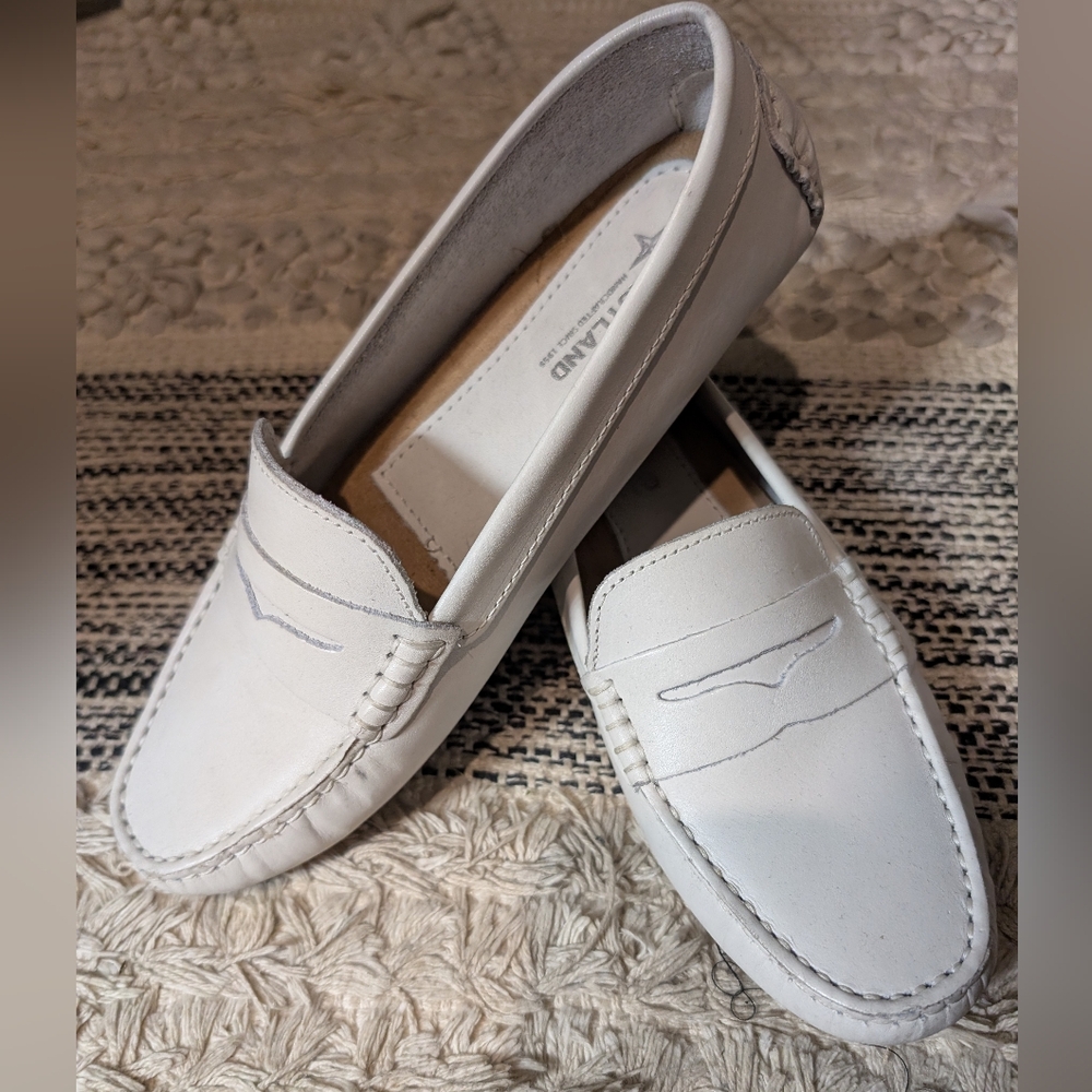 White Leather Loafers Eastland